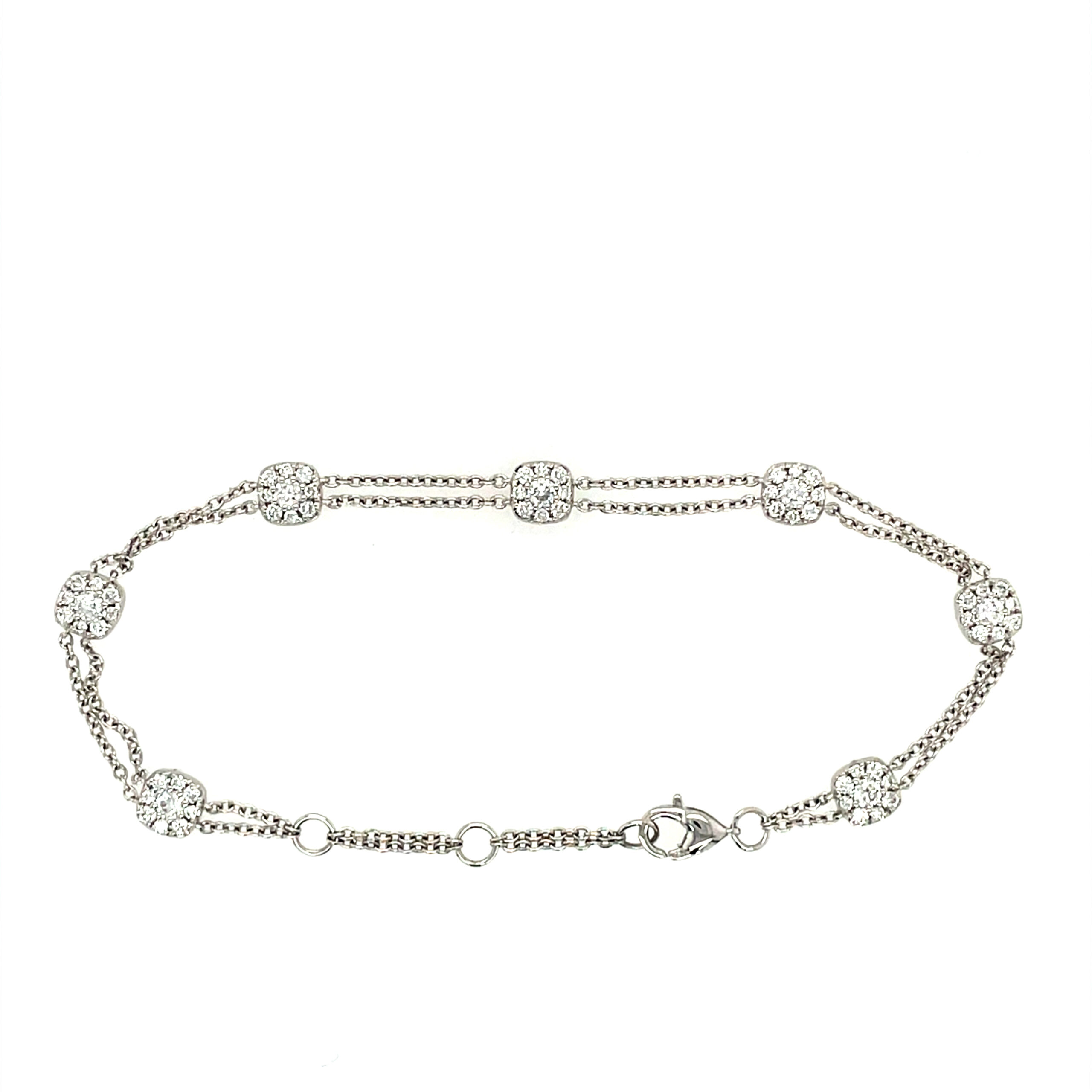 White Gold Diamond Station Bracelet