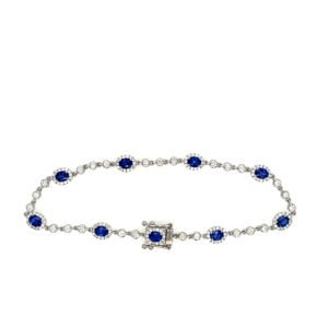 White Gold Sapphire & Diamond Tennis Bracelet