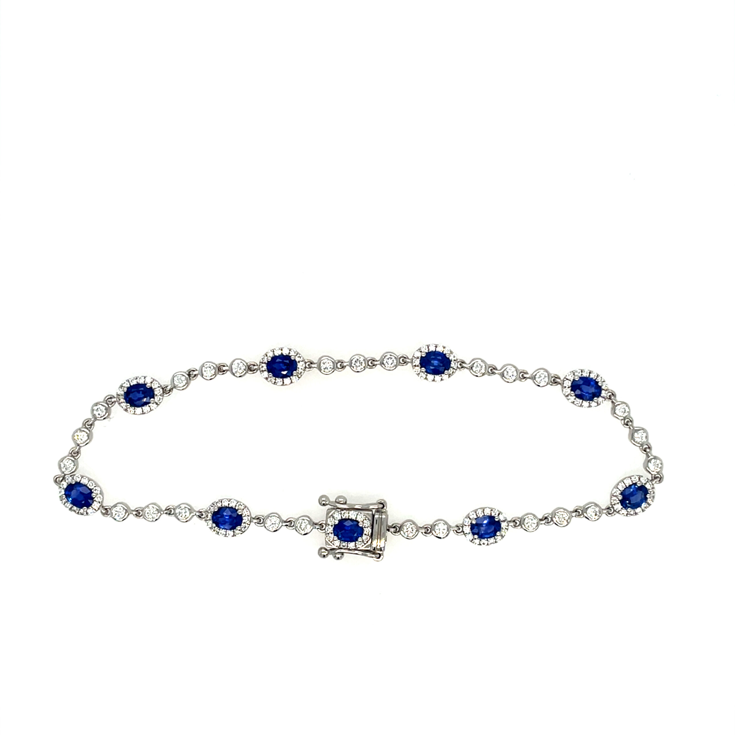 White Gold Sapphire & Diamond Tennis Bracelet
