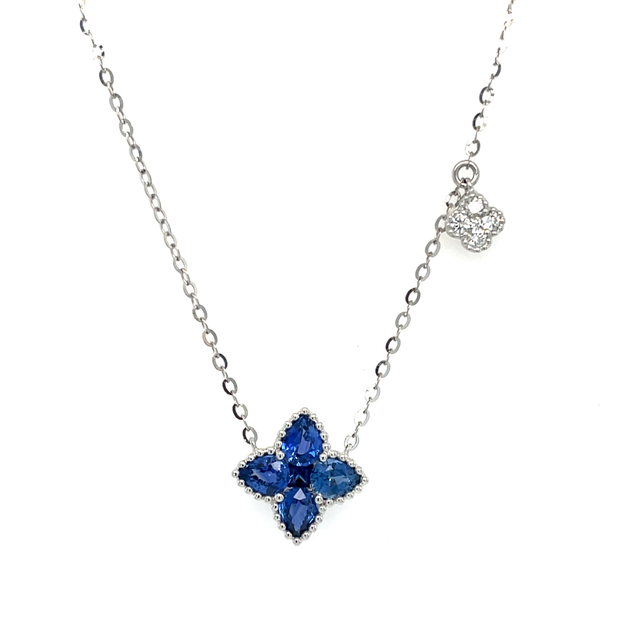 White Gold Sapphire & Diamond Necklace