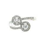 White Gold Diamond Bypass Ring