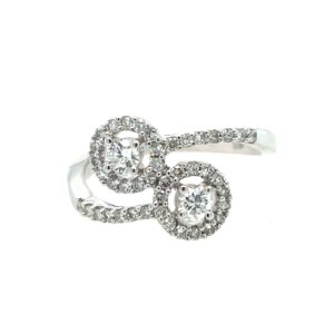 White Gold Diamond Bypass Ring