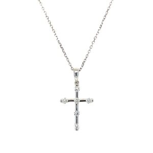 White Gold Diamond Cross Necklace