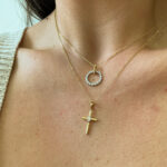 Yellow Gold Diamond Cross Necklace