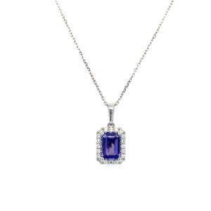 White Gold Tanzanite & Diamond Necklace