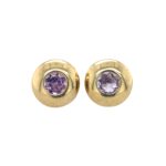 Yellow Gold Amethyst Earrings