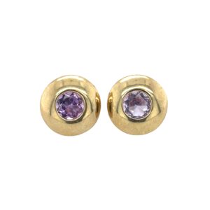 Yellow Gold Amethyst Earrings