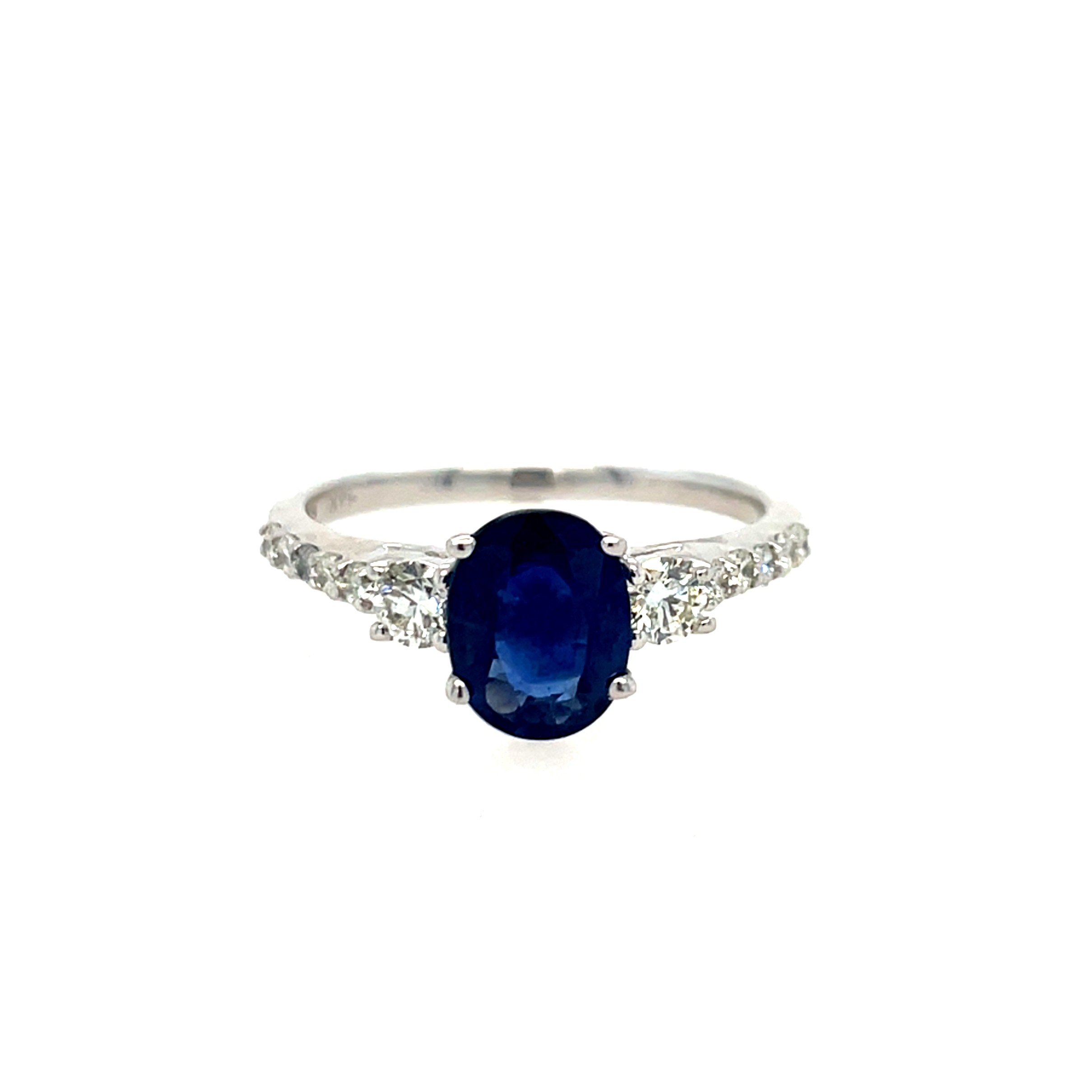 White Gold Sapphire and Diamond Ring