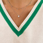 White Gold Diamond Station Necklace