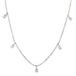 White Gold Diamond Station Necklace