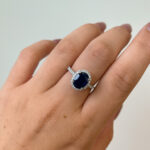 White Gold Sapphire and Diamond Ring