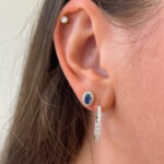 White Gold Diamond In-and-Out Hoop Earrings