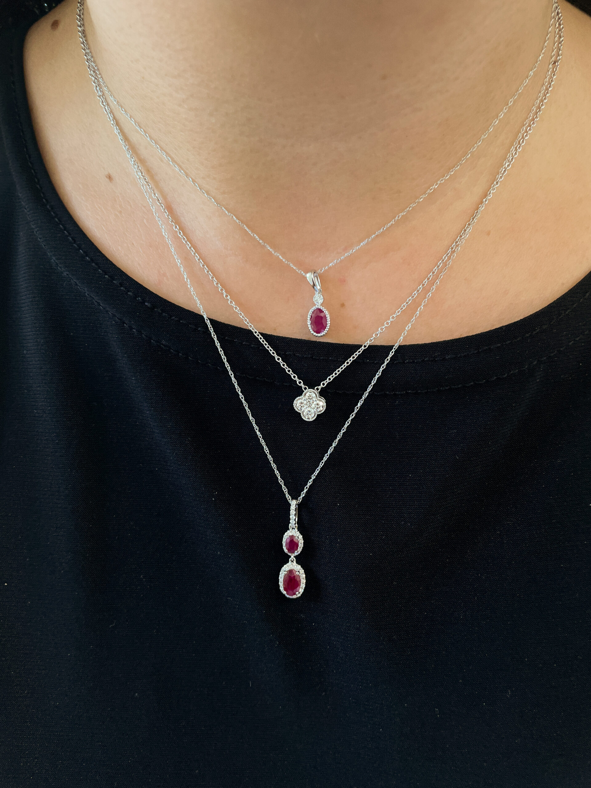 White Gold Quatrefoil Diamond Necklace
