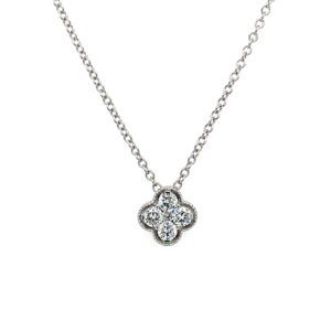 White Gold Quatrefoil Diamond Necklace
