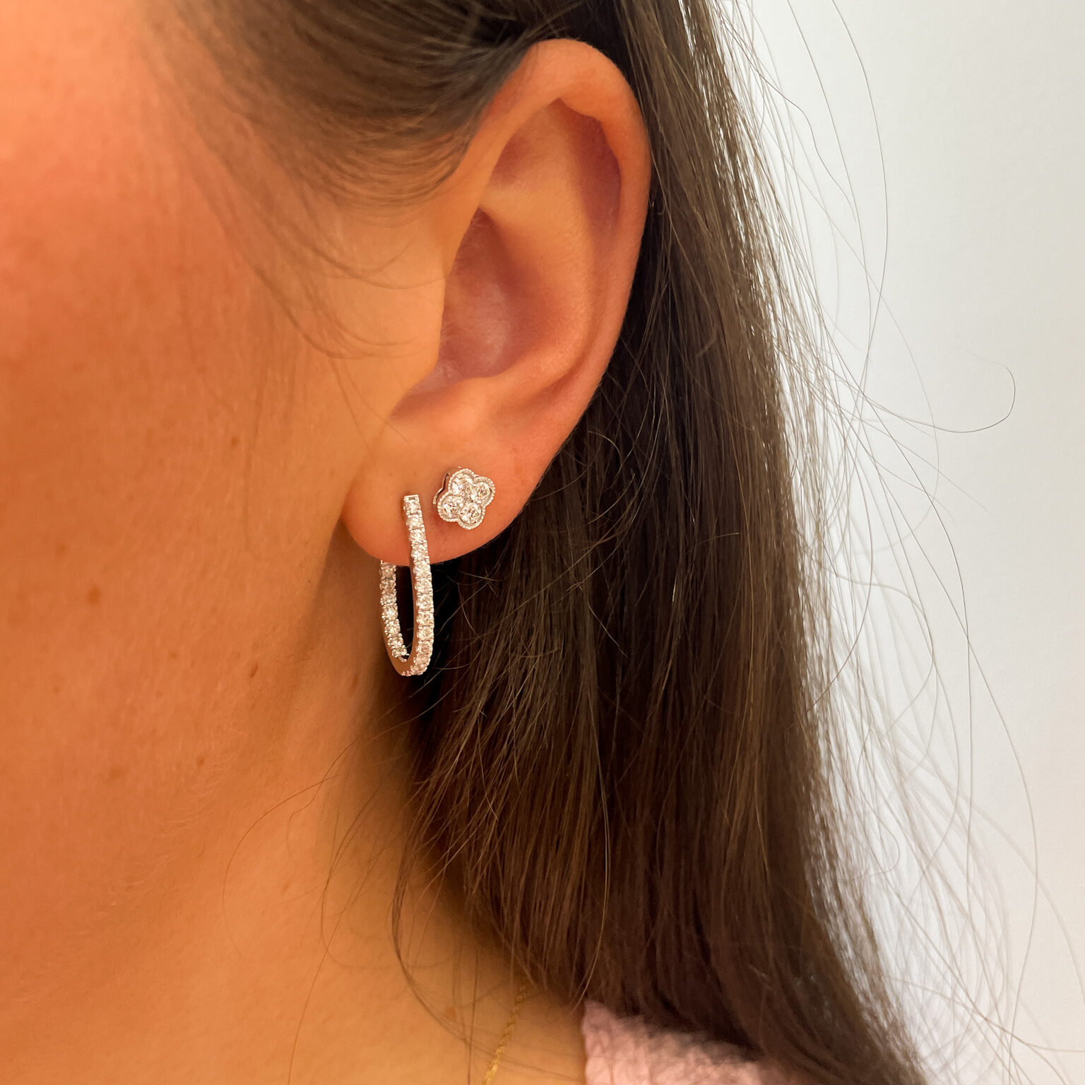 White Gold Diamond Stud Earrings