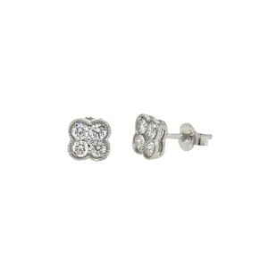 White Gold Diamond Stud Earrings