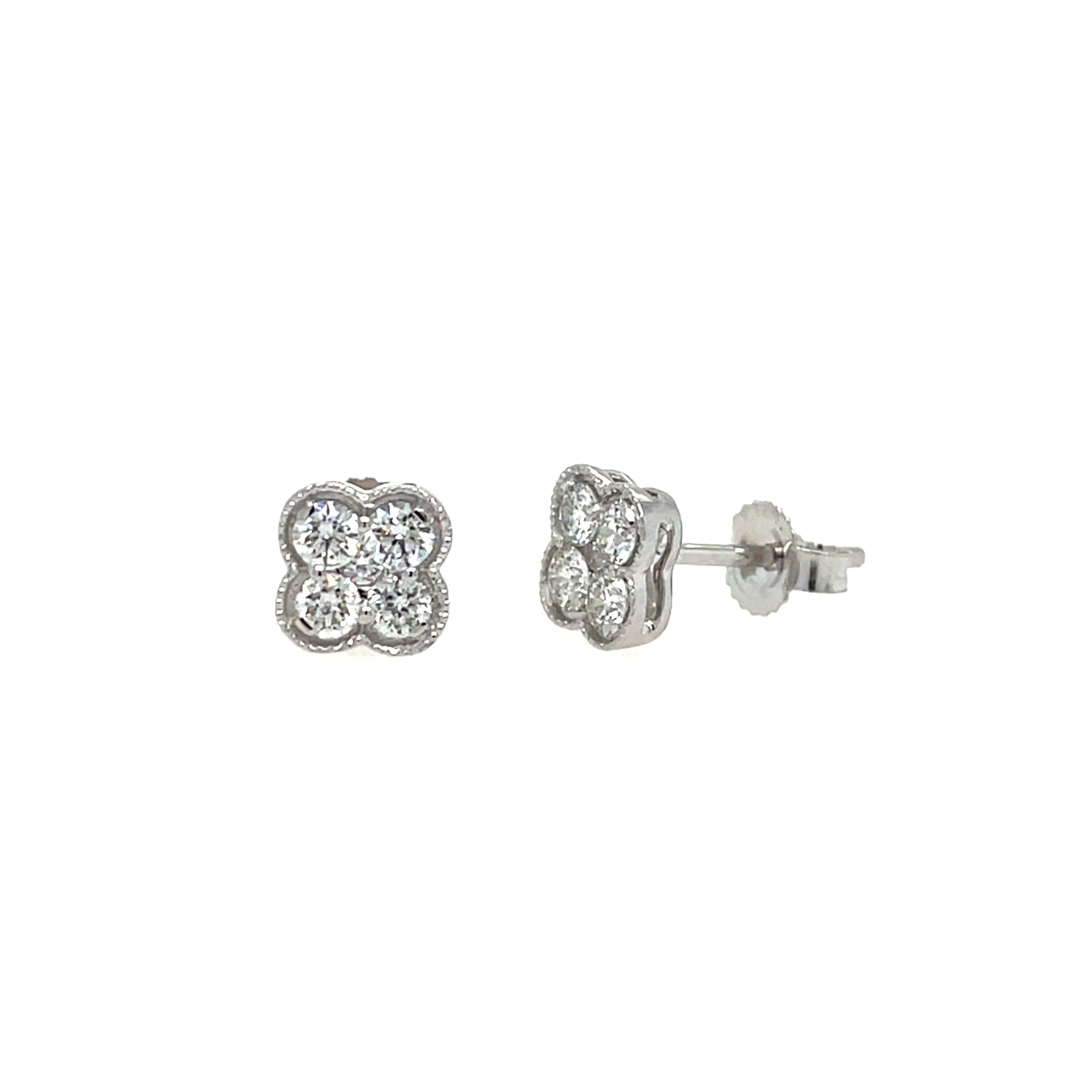 White Gold Diamond Stud Earrings