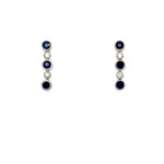 White Gold Sapphire and Diamond Earrings