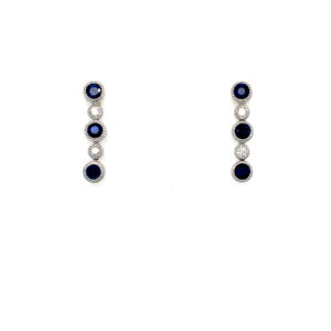 White Gold Sapphire and Diamond Earrings