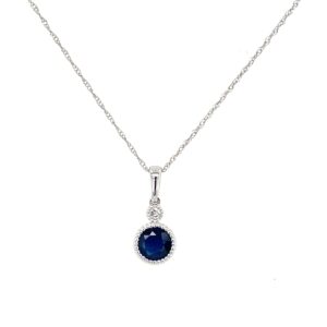 White Gold Sapphire and Diamond Necklace