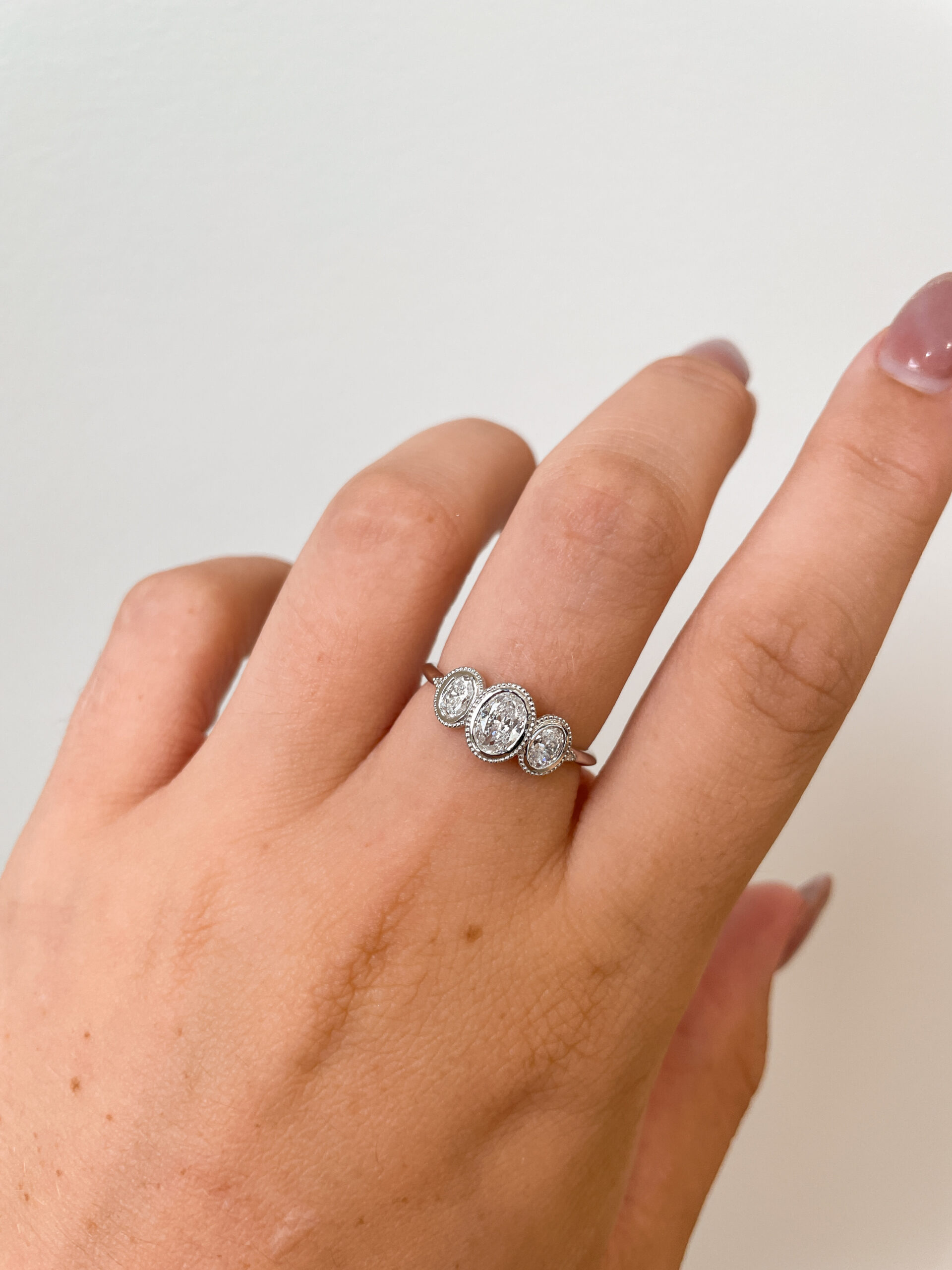 White Gold Three-Stone Diamond Fashion Ring