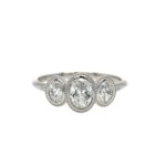 White Gold Three-Stone Diamond Fashion Ring