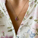 White Gold Ruby and Diamond Necklace