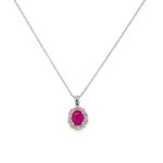 White Gold Ruby and Diamond Necklace