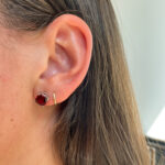White Gold Garnet Stud Earrings