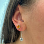 White Gold Bezel-Set Citrine Earrings