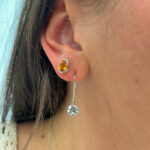White Gold Aquamarine Earrings