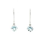 White Gold Aquamarine Earrings