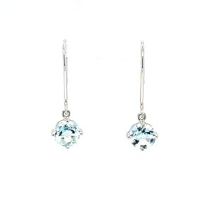 White Gold Aquamarine Earrings