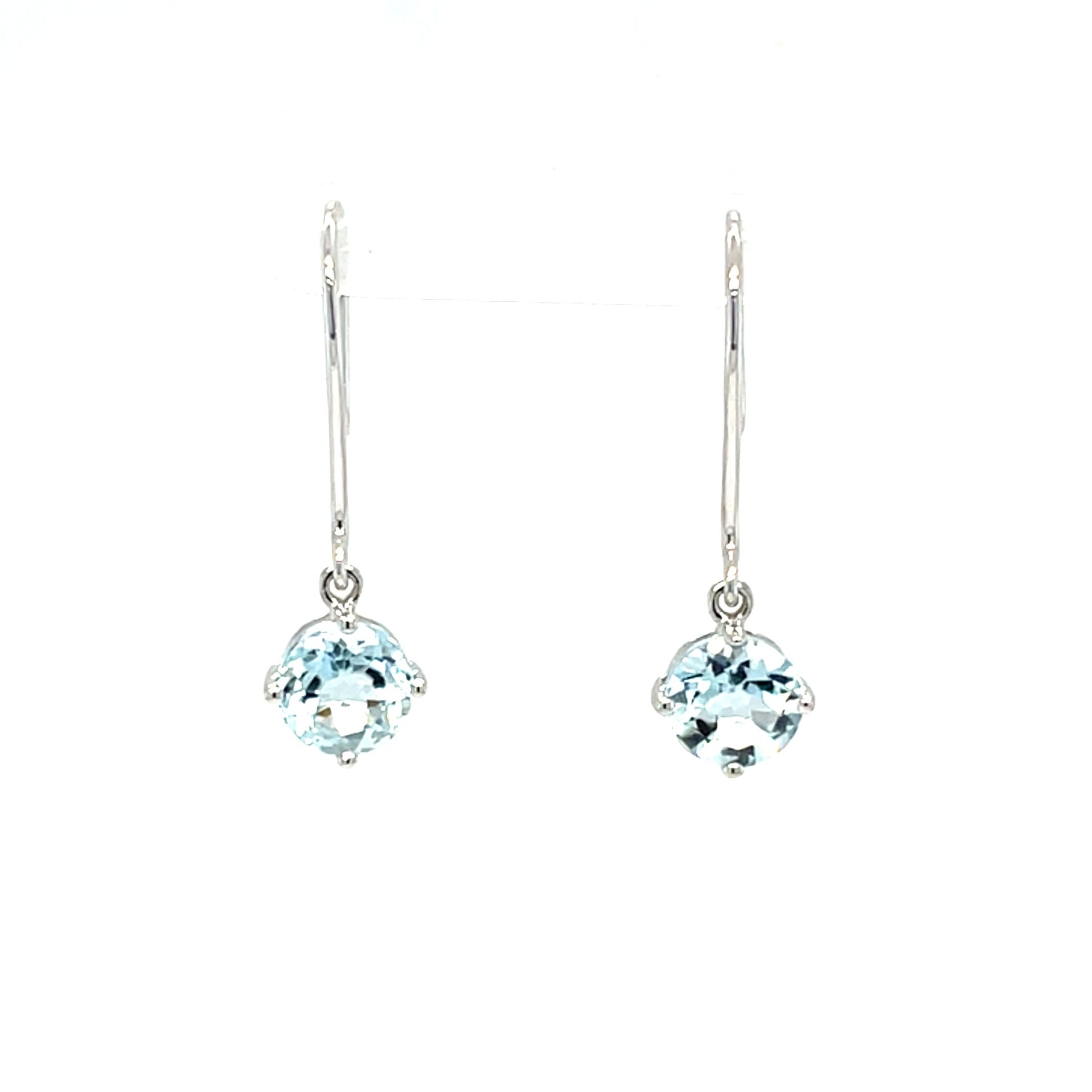 White Gold Aquamarine Earrings