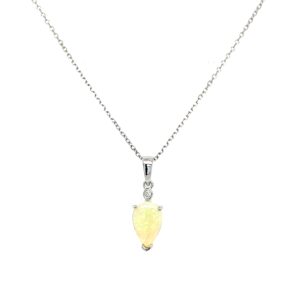 White Gold Opal Necklace