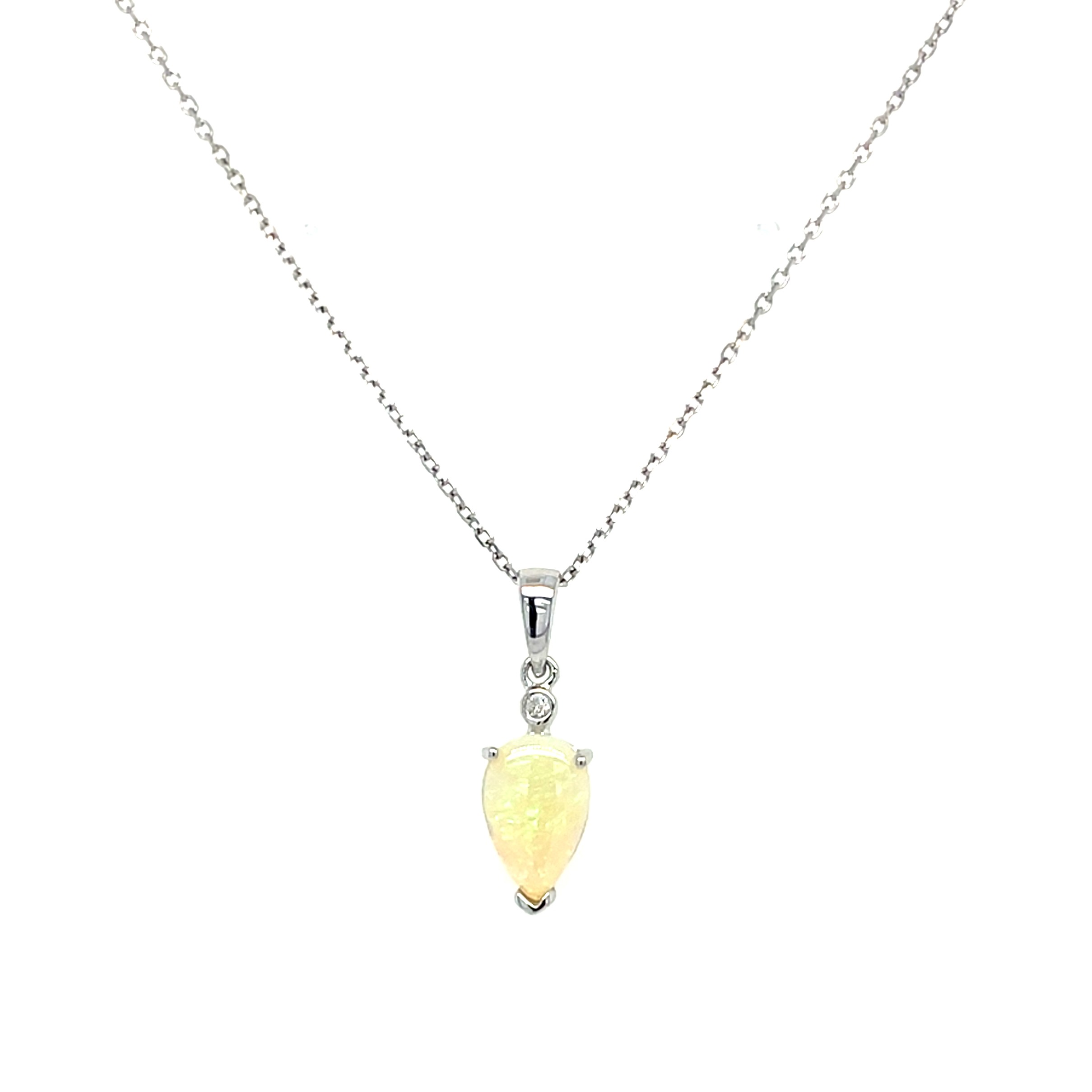 White Gold Opal Necklace