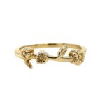 Yellow Gold Floral Stacking Ring