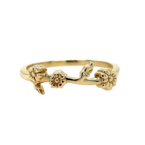 Yellow Gold Floral Stacking Ring