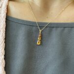 Yellow Gold Tri-Color Citrine Necklace