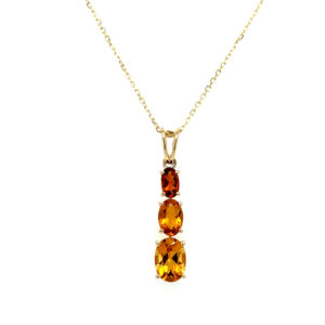 Yellow Gold Tri-Color Citrine Necklace
