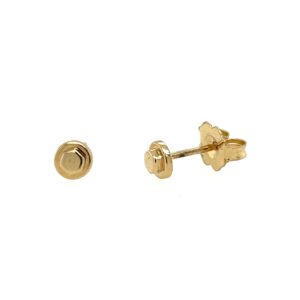 Yellow Gold Bolt Stud Earrings