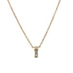 Yellow Gold Baguette Diamond Necklace