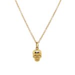 Yellow Gold Skull Necklace