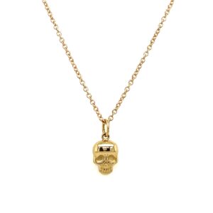 Yellow Gold Skull Necklace