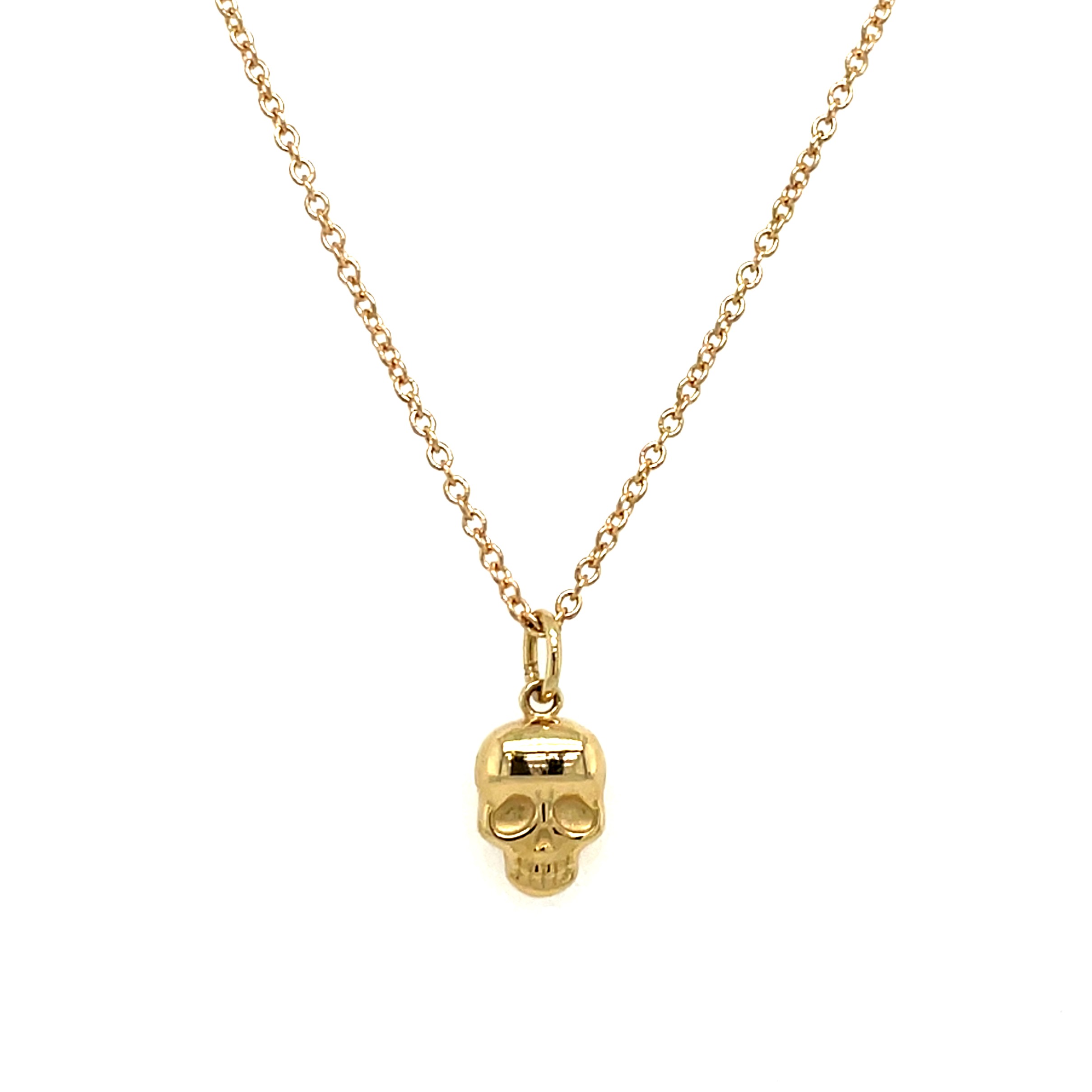 Yellow Gold Skull Necklace