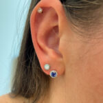 White Gold Bezel-Set Opal Stud Earrings
