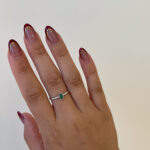 White Gold Baguette-Shaped Emerald Ring with Diamonds