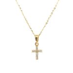 Yellow Gold Diamond Cross Necklace
