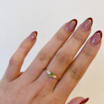 Yellow Gold Peridot Ring with Diamonds