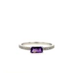 White Gold Amethyst Ring with Diamonds